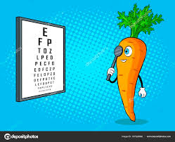 Carrot Check Vision Pop Art Vector Illustration Stock