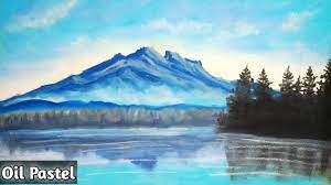 Easy Mountain Scenery Oil Pastel Drawing Nature Scenery Drawing 5 Minu Oil Pastel Landscape Scenery Drawing Scenery Oil Pastel