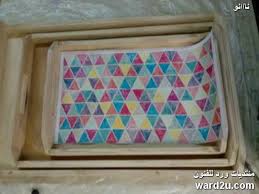 ديكوباج زخارف نوبية على صوانى خشبية Decorative Tray Decor Home Decor
