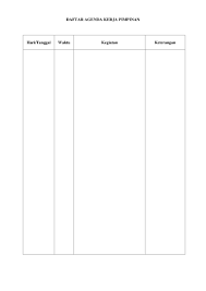 Wira karya sejati cabang jakarta. Format Daftar Agenda Kerja Pimpinan