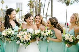 There are many varieties of mint—all fragrant, whether shiny or fuzzy, smooth or crinkled, bright green or variegated. Mint Green And Peach May Wedding Mint Green Bridesmaid Dresses Peach Flower Decorations Colorsbridesmaid