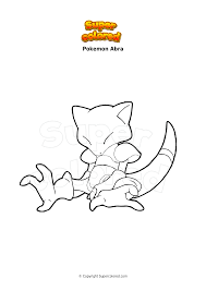 Abra, alakazam, kadabra, pokemon, psychic type. Coloring Page Pokemon Abra Supercolored Com