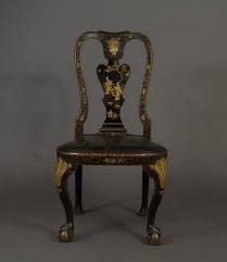 A Beautiful Gilt Black Lacquer Queen Anne Japanned Side Chair Gilded Furniture Ornate Furniture Antique Chairs