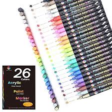 Acrylic Paint Markers 26 Colors Extra Fine Point Acrylic Paint Pens Set By Smart Color Art Permanent Water Based Paint Pen Sets Acrylic Paint Pens Paint Pens