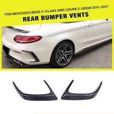C Class W205 C63 Carbon Fiber Car Rear Bumper Splitters Vent Wings For Mercedes Benz W205 C63 Amg Coupe 2 Door 2015 2017 2pc Benz C Mercedes Benz Infiniti Logo