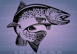 Download Vector Trout Fish Ai Eps Pdf Svg Dxf Png Jpg Image Etsy Fish Drawings Art Deco Illustration Fish Vector