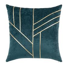 Teal And Gold Cushion Cover 40x40 On Maisons Du Monde Take Your Pick From Our Furniture And Accessories And Cojines Azules Almohadas Azules Fundas De Cojines
