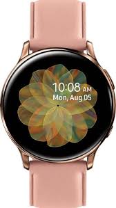 The 46mm watch is available in a silver trim with a black onyx band, while the 42mm version is available in midnight black or rose gold. Samsung Galaxy Watch Active2 Smartwatch 40mm Stainless Steel Lte Unlocked Gold Sm R835usdaxar Best Buy