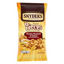 Snyders of hanover all natural 0g trans fat pretzel sticks. Snyder S Of Hanover Honey Mustard Onion Pretzel Pieces Hy Vee Aisles Online Grocery Shopping