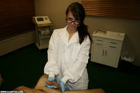 Nurse Jenna Jaded strokes a cock with latex gloves on - Club Tug