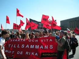 Its internationel workers day today, in sweden useally called första maj (first may). Forsta Maj Livligt Och Hett I Stockholm
