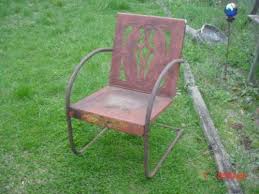 Antique Vintage Art Deco Metal Bouncy Lawn Chair Vintage Art Deco Lawn Chairs Chair