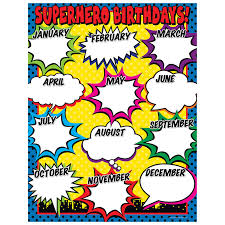 superhero birthday chart