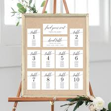 table seating chart cards modern script msc