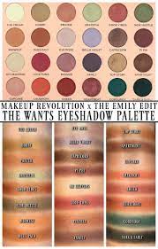 Makeup Revolution Emily Edit The Wants Eyeshadow Palette Swatch Eyeshadow Makeup Revolution Eyeshadow Palette