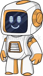 Black And White Cartoon Robot Head Cute Android Cartoon Clipart Vector Friendlystock Cartoon Clip Art Clip Art Cool Robots
