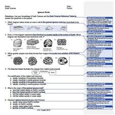 Worksheet Igneous Rocks With Answers Explained Igneous Igneous Rock Answer Keys