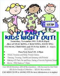 This short and highly illustrated level 1 i can read story is simple but includes seven great vocabulary words. Pajama Party Kids Night Out Co Op Gymnastics