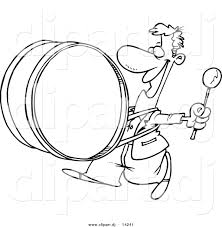 Coloring sheets coloring pages colouring junior drum set percussion musical instruments drum key drum heads snare drum coloring for print out these 21 striking musical drums coloring pages for rocking kids. Vector Of Cartoon Happy Drummer Coloring Page Outline By Toonaday 14241