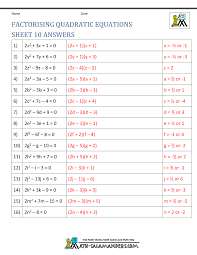 Math worksheets exam questions and solutions, videos, activities and worksheets that are suitable for a level maths to help students solve problems that involves the roots of a quadratic equation and the discriminant. Solving Quadratics By Factoring Worksheet Answers Nidecmege