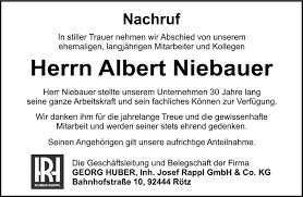 Traueranzeigen von Albert Niebauer