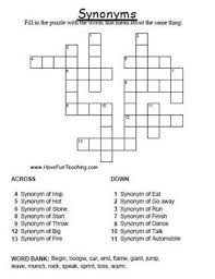 Maybe you would like to learn more about one of these? Synonyms Crossword Puzzle Education World
