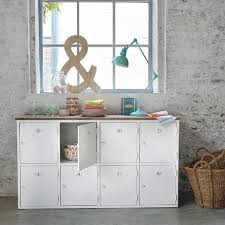 Metal 8 Door Sideboard White W 160cm Copernic Maisons Du Monde Metal Sideboard White Sideboard Exposed Brick Walls