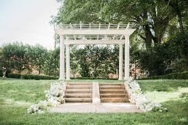White Wedding Arbor In The Separk Mansion Garden Gastonia Nc Outdoor Wedding Venue Gastonia N Nc Wedding Venue Outdoor Wedding Venues Historic Wedding Venue