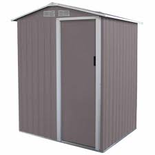 6 x 4 ft outdoor storage shed steel storage tool house with sliding door and vents for backyard garden yard gray. Charles Bentley 5ft X 4ft Metal Storage Shed Warm Grey Wilko