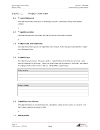 Project Overview Template 334 Statement Template Templates Excel Templates