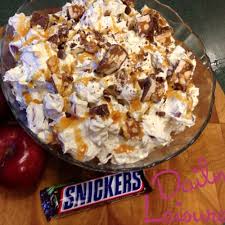 Pudding and whipped topping are mixed in i highly recommend granny smith for this recipe. Snicker Caramel Apple Salad Recipe
