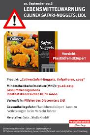 Spara pengar genom att se över de bästa nuggets under lidl. Verbraucherzentrale Hamburg Lebensmittelwarnung Lidl Ruft Den Artikel Culinea Safari Nuggets Tiefgefroren 400g Mit Dem Mindesthaltbarkeitsdatum 31 08 2019 Zuruck Der Hersteller Stolle Kann Nicht Ausschliessen Dass Sich Rote Plastikteile In Dem