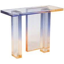 Rated 5 out of 5 by gigi from elegant /modern lovely we purchased this as a sofa table. Crystal Series Console Table 04 In Acrylic For Sale At 1stdibs