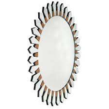 Display it among pieces of contemporary decor for a chic look. Camden Isle Two Toned Round Mirrored Glass Flower Petal Wall Mirror 86321