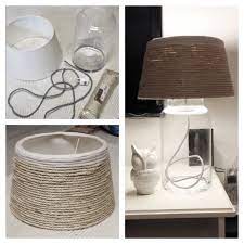 diy lamp glazen vaas witte lampenkap jutte touw stroomkabel in een leuk kleurtje spuit lijm vitting lampenkap versieren lampenkap lampenkappen