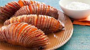 Hasselback Sweet Potatoes Food Network Uk Hasselback Sweet Potatoes Food Network Recipes Potato Side Dishes