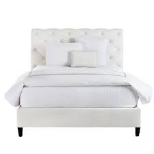 Bloomingdale S Madison Leather Queen Bed Found On Polyvore White Leather Bed California King Bedding California King Headboard