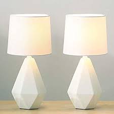 Sottae Modern Ceramic Small White Irregular Geometric Livingroom Bedroom Bedside Table Lamp Cute Desk Lam Bedside Table Lamps Modern Table Lamp Geometric Lamp