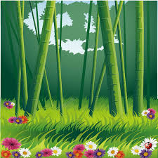 Fresh Cartoon Bamboo Forest Grass Advertising Background Bamboo Forest Cartoon Background Background