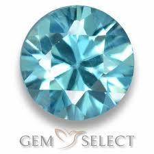 0 55 Ct Bright Greenish Blue Zircon In 2020 Blue Zircon Blue Gems Gemstone Colors