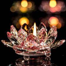 Crystal Lotus Flower Lotus Candle Feng Shui Home Decor This Splendid Lotus Candle Holde Lotus Flower Candle Holder Lotus Flower Candle Flower Candle Holder