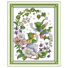 The cloth you get specifically for cross stitch will have indications as to how many squares per inch makes this cloth. March Flower Faerie Free Cross Stitch Charts Frames X Stitch Patterns Global Sources