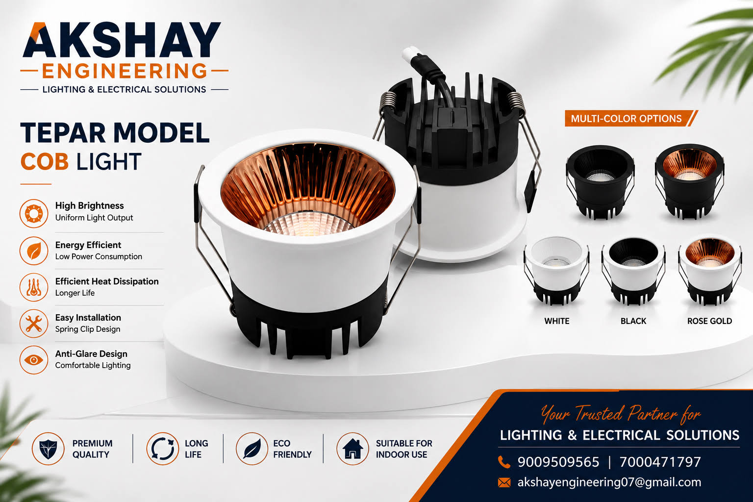 LED TEPAR COB LIGHT| 7W-12W-18W | LED COB SPOT Light | product image