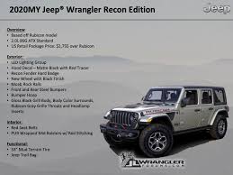 Maybe you would like to learn more about one of these? 2020 Jeep Wrangler Rubicon Getting A Recon Edition