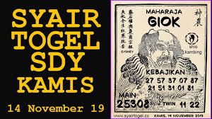 Syair Sdy Hari Ini Kamis 14 November 2019 Youtube