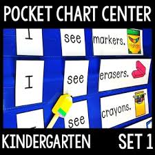 Kindergarten Pocket Chart Center Set 1 5 Sight Word Pocket Chart Activities