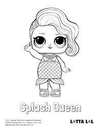 Splash Queen Coloring Page Lotta Lol Unicorn Coloring Pages Mermaid Coloring Pages Bee Coloring Pages