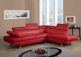 Red leather sectional sofa ottoman charming furniture modern. U9782 Sectional Sofa In Red Bonded Leather By Global