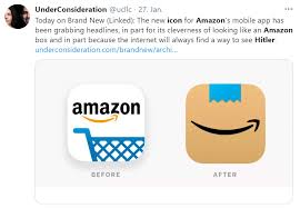 The current amazon logo depicts the absolute message that they sell everything from a to z. Amazon Andert App Symbol Nach Hitler Vergleich Amazon Watchblog De