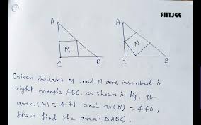 The following is an alternate way to solve for sides a and c Given Squares M And N Are Inscribed In A Right Triangle Abc If Area M 441 And Area N 440 Then Find Area Of The Triangle Abc Mathematics Stack Exchange